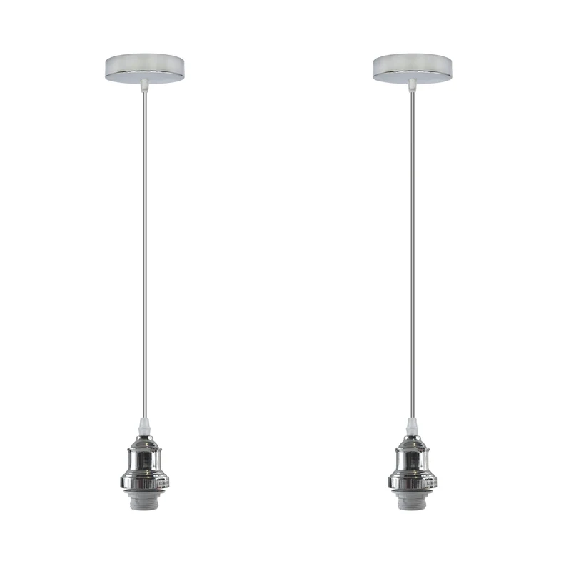 Modernes Pendelleuchten-Set in Chrom – E27 Lampenfassung~4109