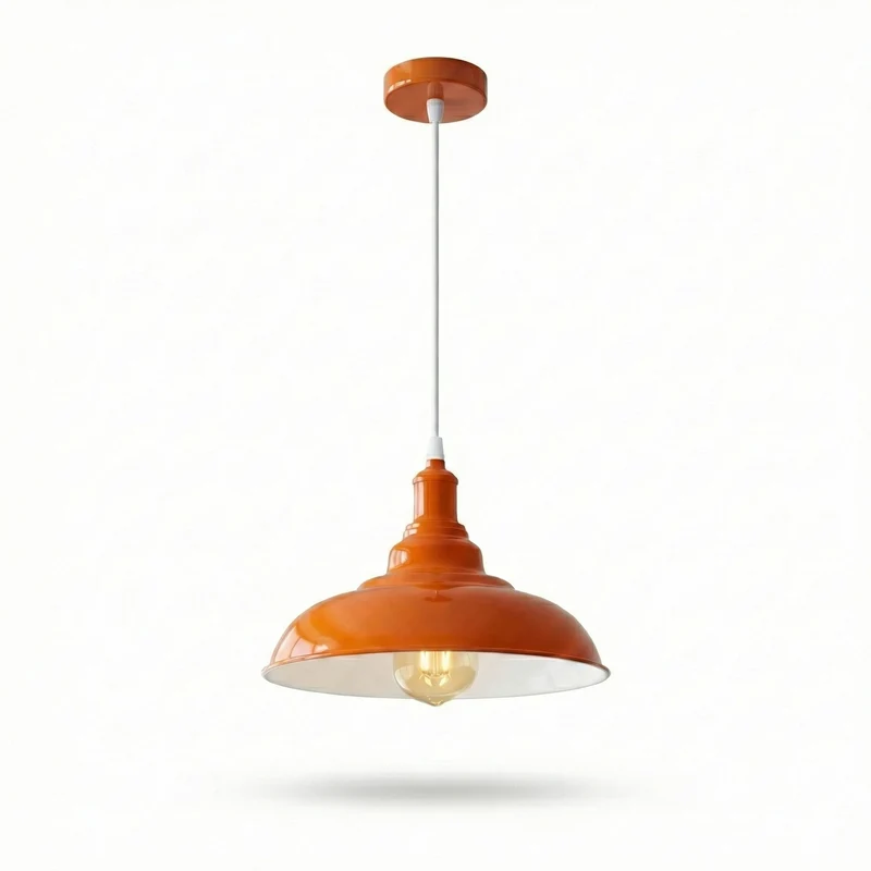 Industrial Farbige Pendelleuchte einzeln | E27 Metall Esstisch Hängelampe Ø 32 cm~4113