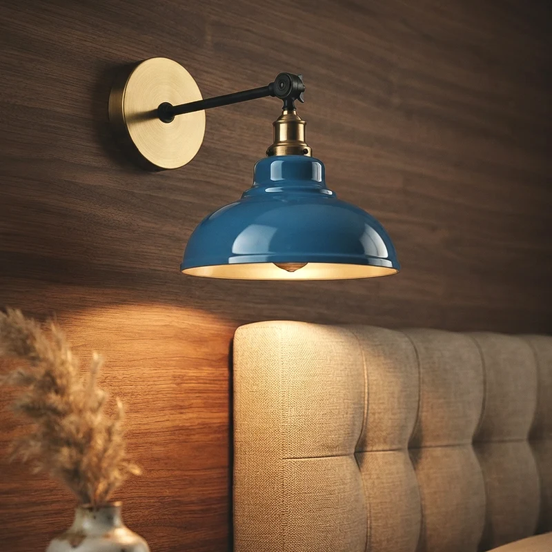 Verstellbare Wandleuchte – Vintage Werkstattlampe Industrie Wandlampe | Ø 29cm | E27 ~4060