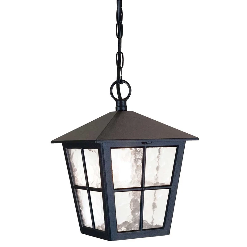 Außen-Pendelleuchte Canterbury 1-flammig Glas IP43 Schwarz