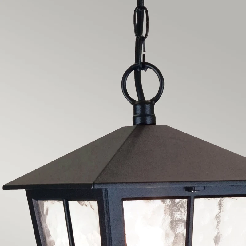 Außen-Pendelleuchte Canterbury 1-flammig Glas IP43 Schwarz