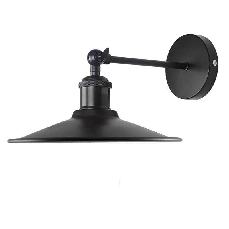 Vintage Wandleuchte Schwarz Industrial E27 Wandlampe~3414