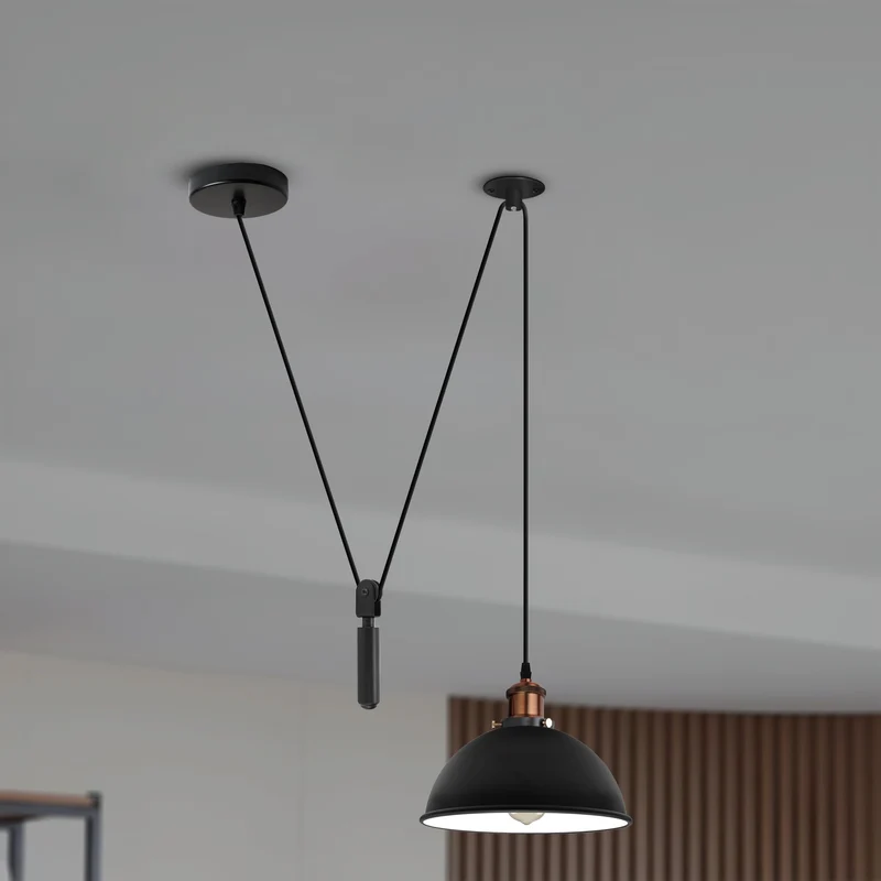 Vintage Ceiling Lamp Kuppelförmig E27, 2m Kabel Cafés ~3365