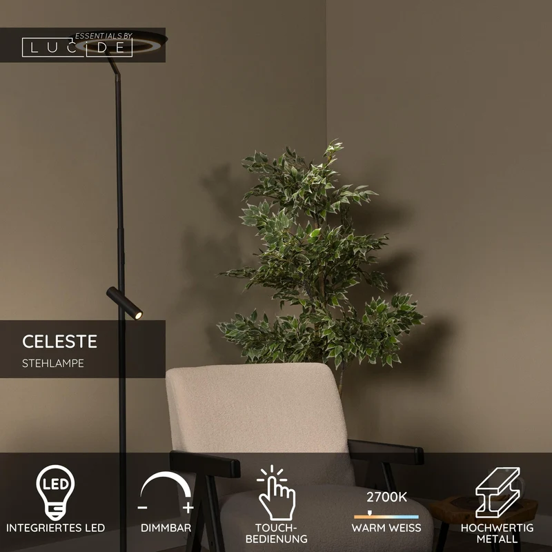 LED-Stehleuchte Celeste mit Touchdimmer 862 lm