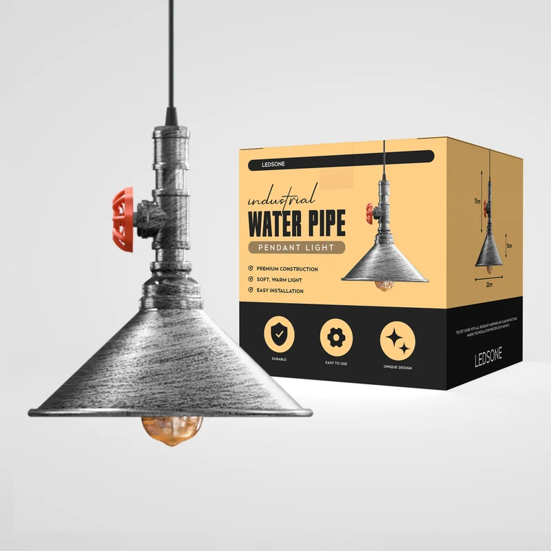 Ledsone Wasserrohr Lampe Industrial Pendelleuchte | Metallrohr Deckenlampe ~ 3349