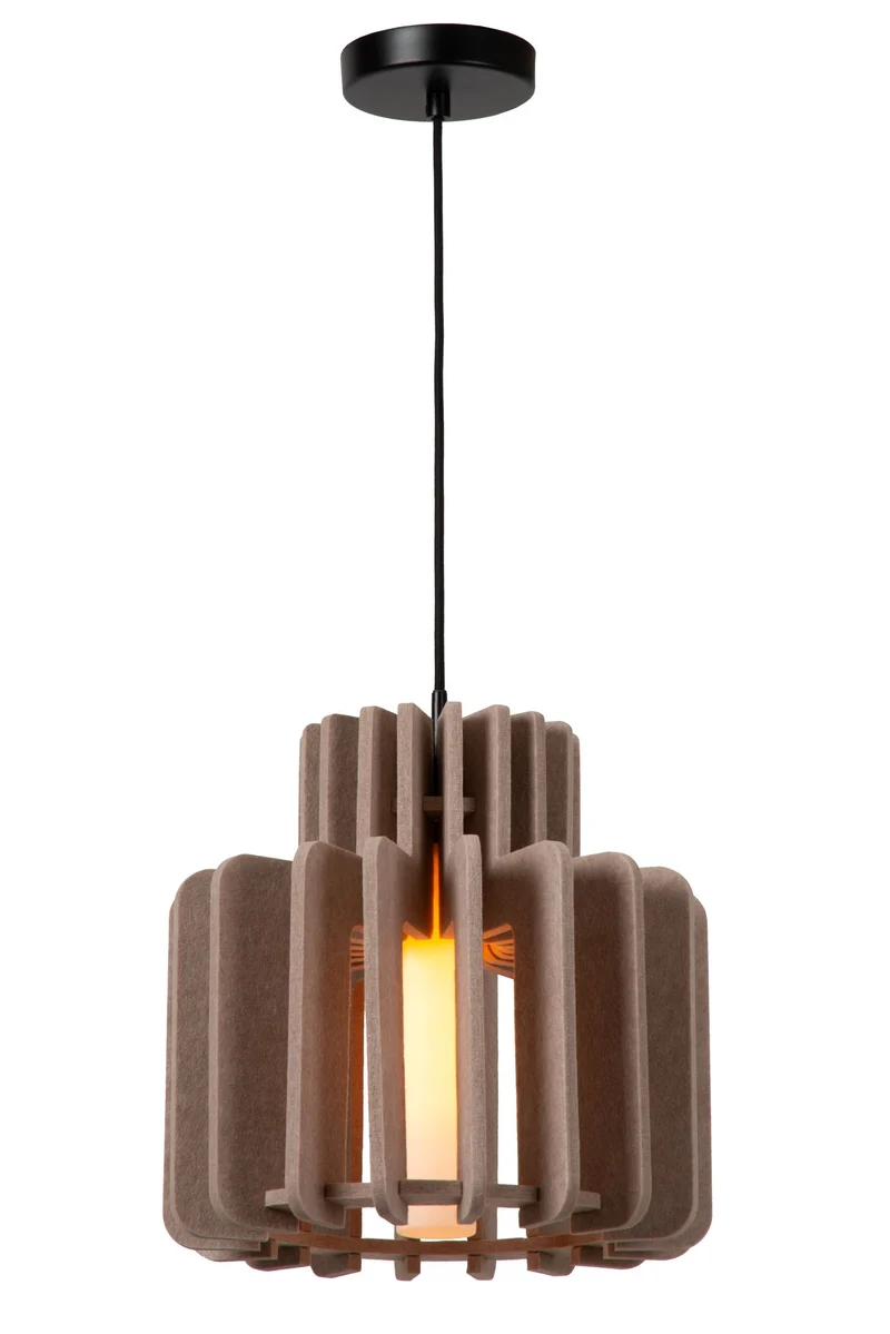Pendelleuchte Rollo Filzschirm mit Opalglas Ø31cm höhenverstellbar