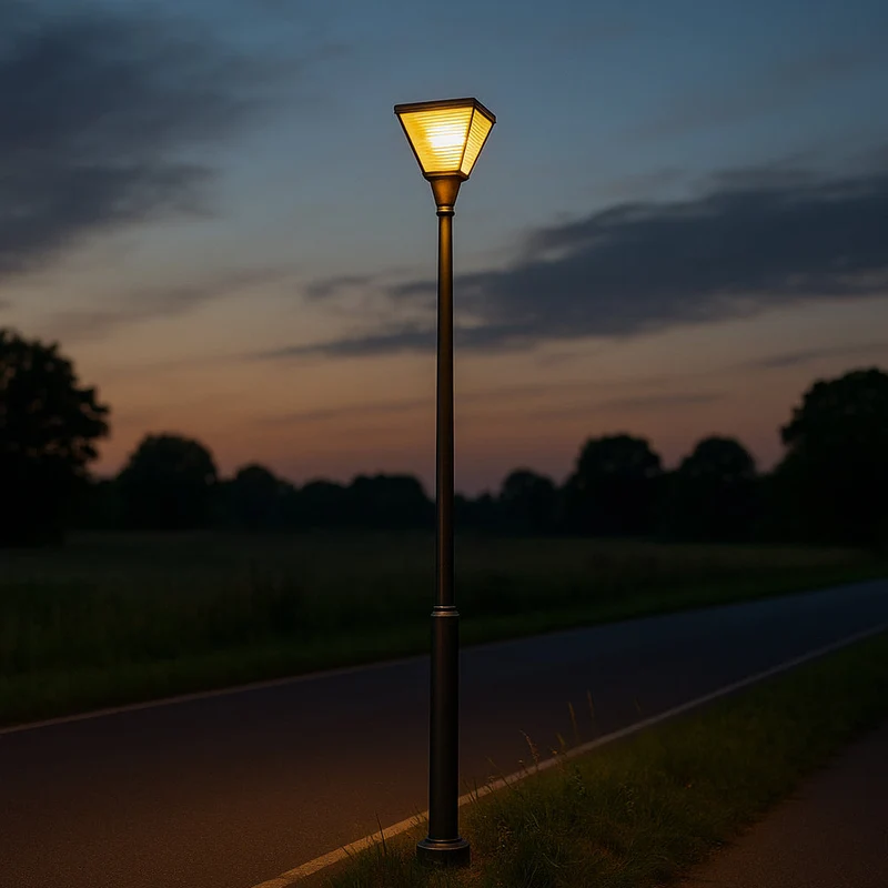 LED Parklaterne / Straßenlaterne Schmiede | Ø76 mm | E27 Fassung | IP65 – Spritzwassergeschützt | Schwarz