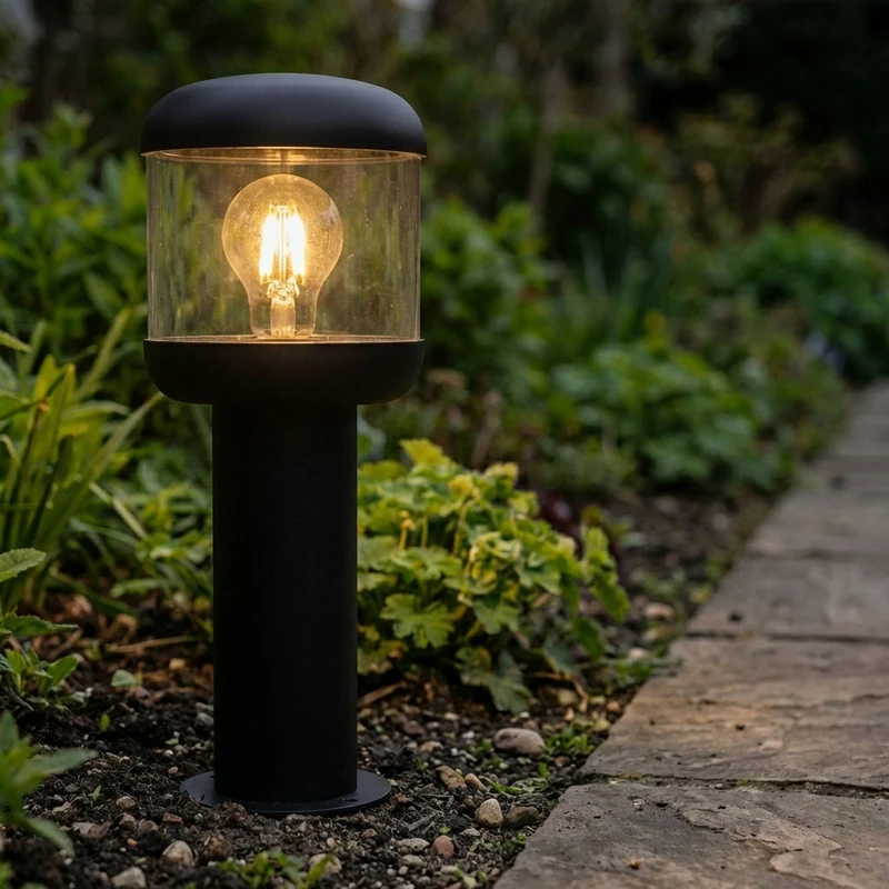 Stehende Außenlampe 35cm | E27 | Frina | Schwarz | Dimmbar