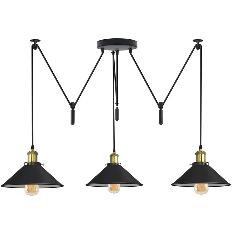3-flammige Spinnenlampe – Dezentrale Vintage Industrie Hängelampe | Ø22cm | E27 ~3332