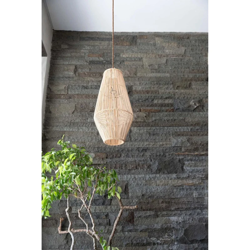 Pendelleuchte – Natürliches Rattan, Skulpturales Design, Vertikale Streben, M - Afrodisiac | Bazar Bizar Antwerp