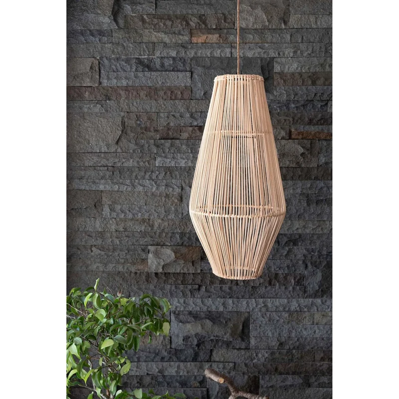 Pendelleuchte – Natürliches Rattan, Skulpturales Design, Vertikale Streben, M - Afrodisiac | Bazar Bizar Antwerp
