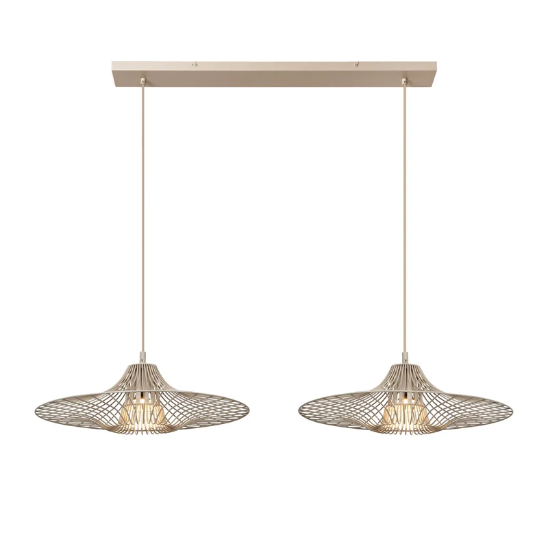 Pendelleuchte Ellis 2-flammig Taupe 120cm