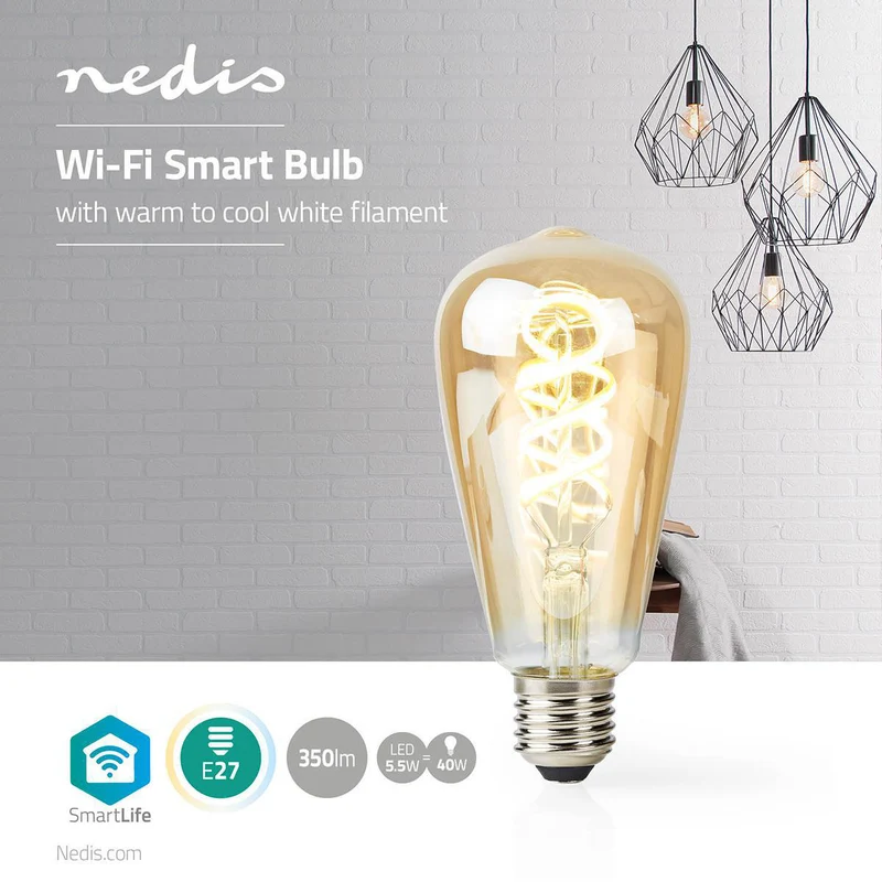 Wi-Fi-Filament-Edison-LED-Glühbirne | 1800K - 6500K | 5,5W | E27