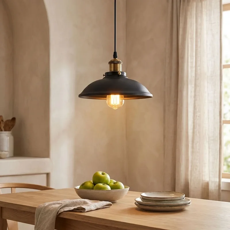 Retro Coolie Pendelleuchte Patina Antik E27 | Industrie Esstischlampe Ø24cm ~3314