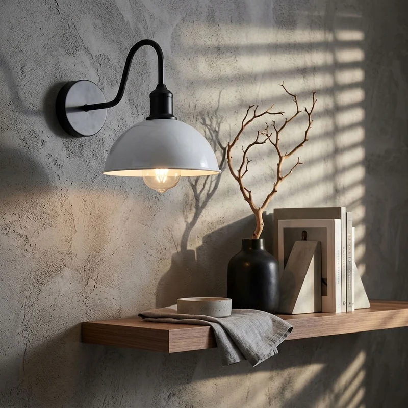 Vintage Farmhouse Wandleuchte – Industrie Barn Light Innen | Ø21 cm | E27 ~3313