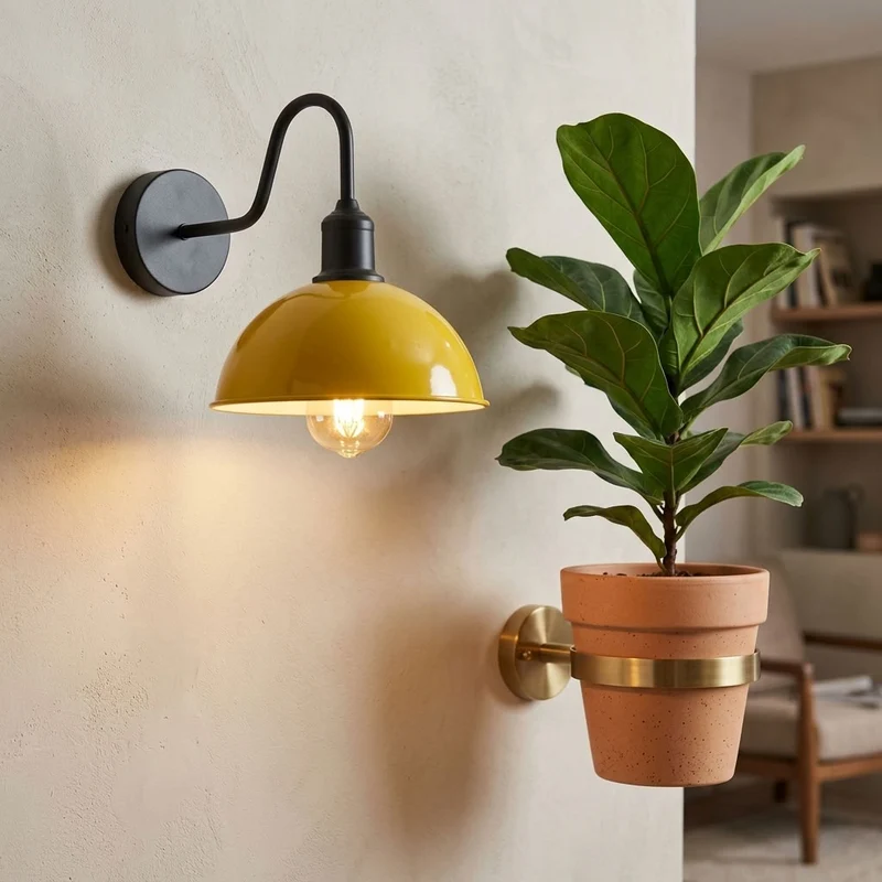 Vintage Farmhouse Wandleuchte – Industrie Barn Light Innen | Ø21 cm | E27 ~3313