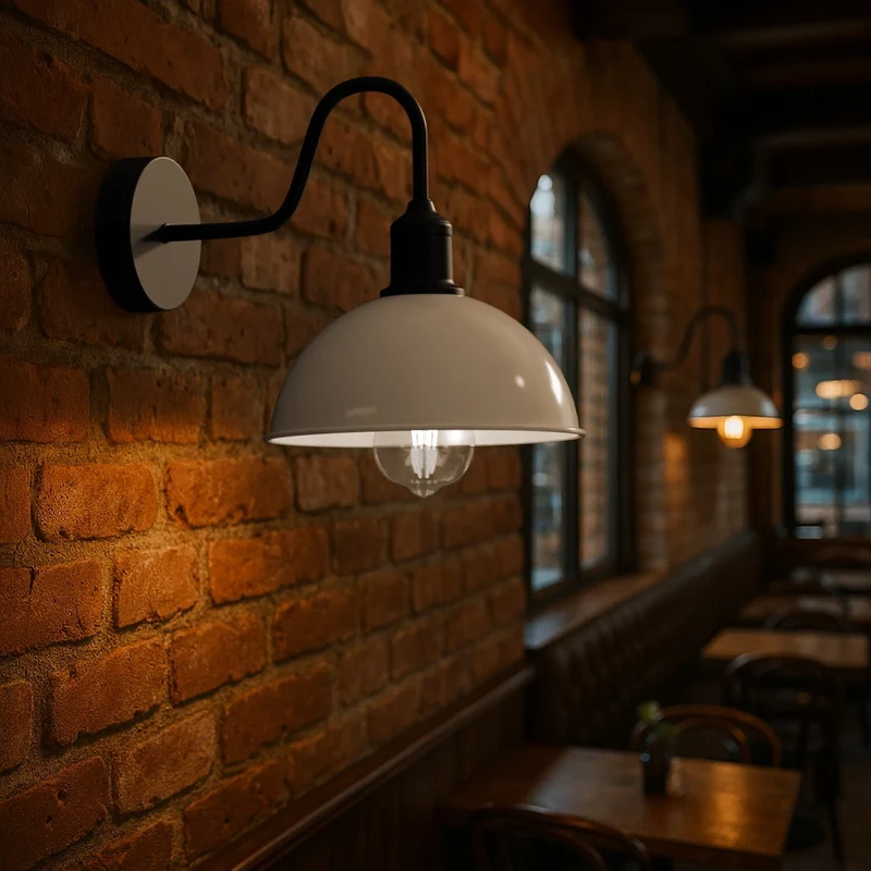 Vintage Farmhouse Wandleuchte – Industrie Barn Light Innen | Ø21 cm | E27 ~3313