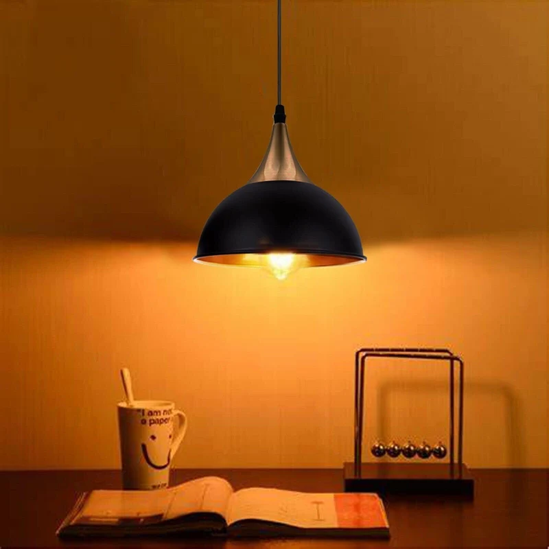 Retro Kuppel Esstischlampe E27 Metall | Vintage Bistro Pendelleuchte Ø21cm ~3397