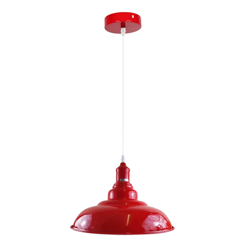 Retro Hängelampe Rot E27 Vintage Pendellampe Ø 32 cm ~3393