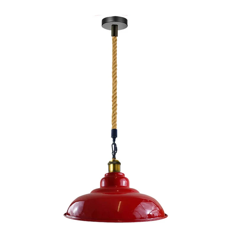 Retro Hängelampe Rot E27 Vintage Pendellampe Ø 32 cm ~3393