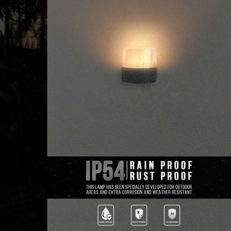 LED Außenwandleuchte IP54 Rund für Haus & Garten | 7W ~3390