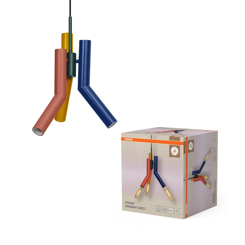 OSRAM DECOR Straw Pendelleuchte, 3-flammig, E27, Multicolor