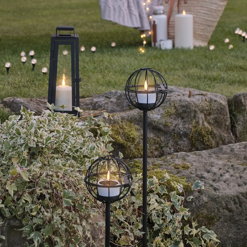 4er Set Outdoor TruGlow® Solar-Teelichter mit Erdspieß