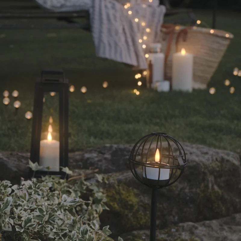 4er Set Outdoor TruGlow® Solar-Teelichter mit Erdspieß