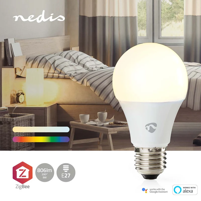 Zigbee 3.0 Smart E27 LED-Glühbirne | 9 Watt | Farbambiente – RGB+CCT