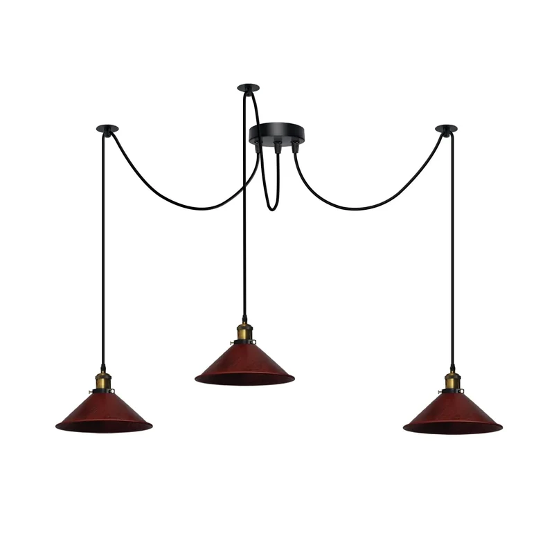 3-flammige Hängelampe – Vintage Dezentrale Pendelleuchte | Ø22cm | E27 ~3312