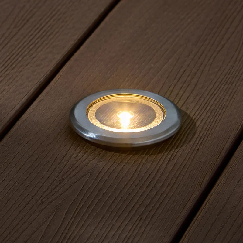 4er Set Solar Terrassen‑Einbaustrahler in Warmweiß, Silber