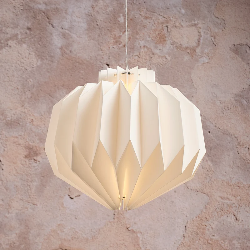 Batteriebetriebene LED-Papier-Pendelleuchte Shrewsbury in Warmweiß