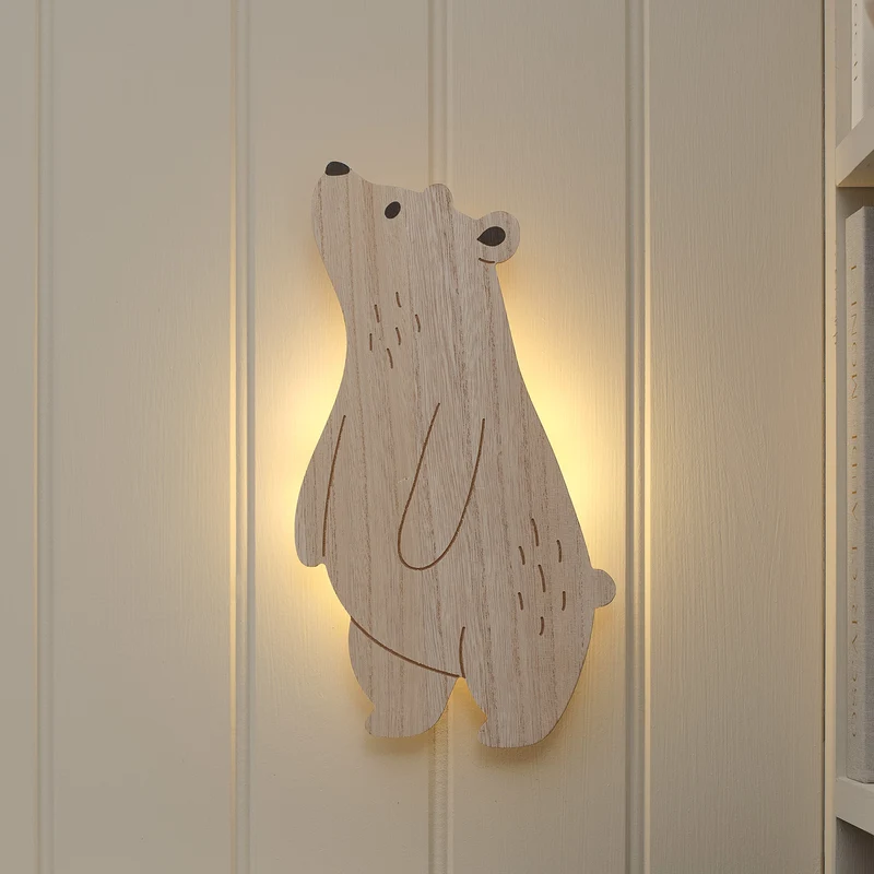 2er Set Wand‑Nachtlichter Kinderzimmer Mond & Bär