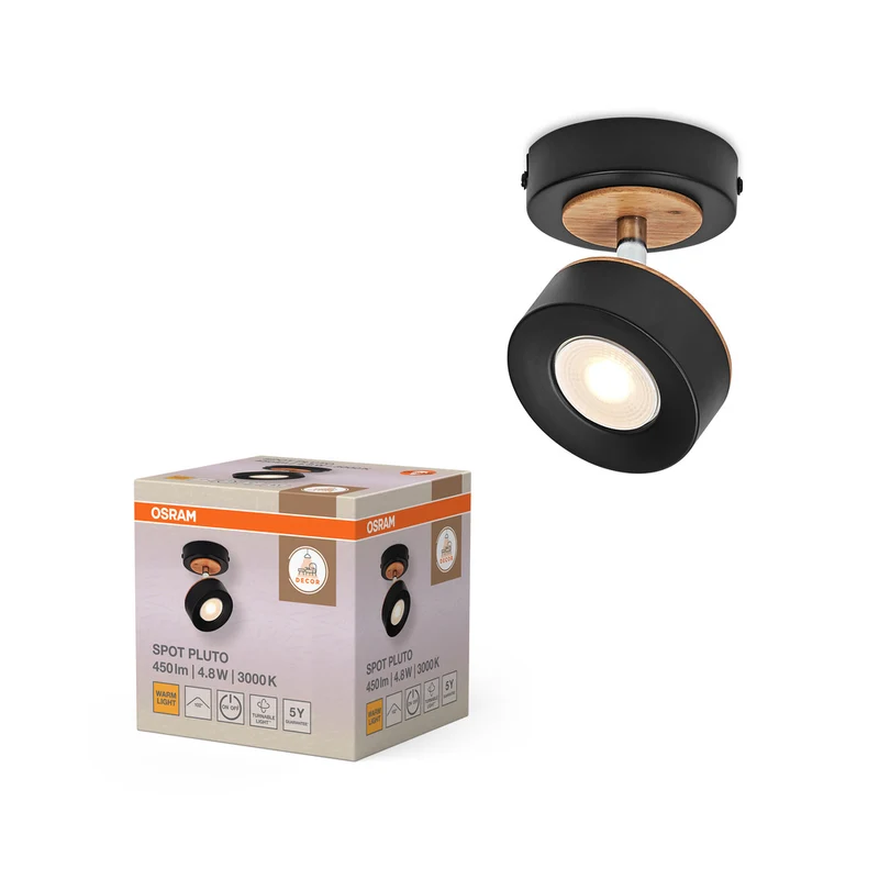 OSRAM DECOR SPOT PLUTO Wandleuchte, 4,8W, 300lm, schwarz