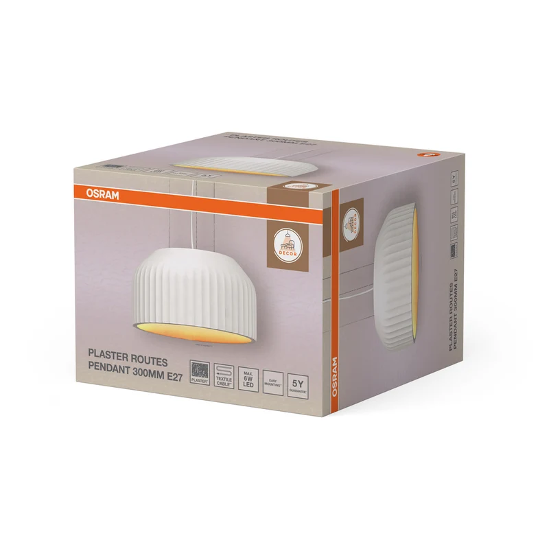 OSRAM DECOR Plaster Routes Pendant Pendelleuchte 300 1xE27 White