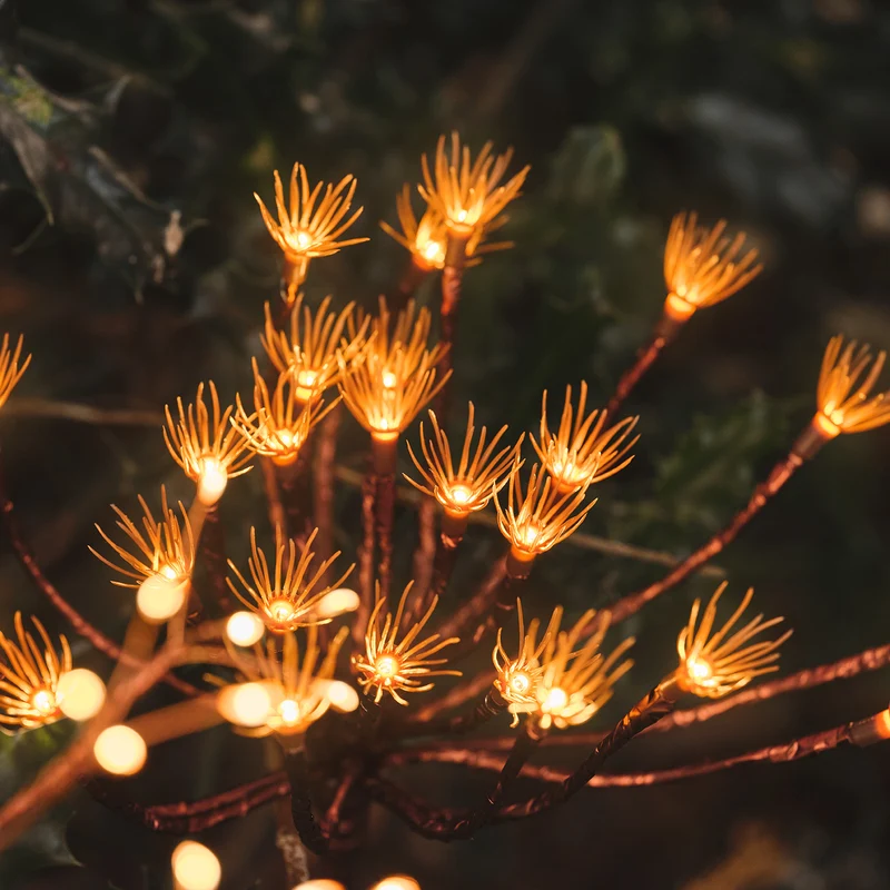 3er Set Solar-Gartenstecker warmweiße Pusteblume