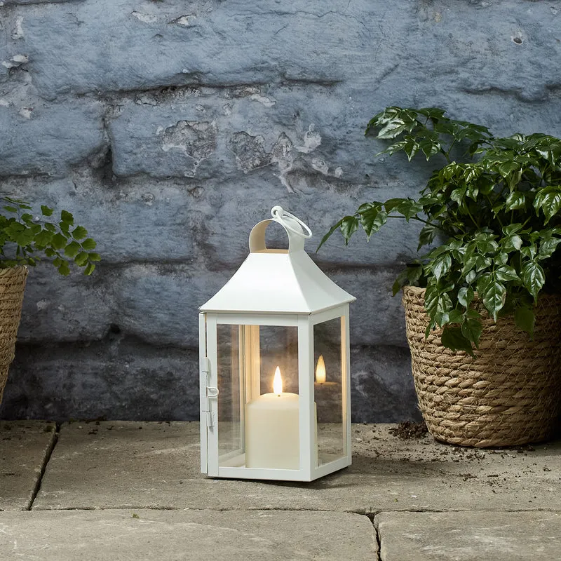 4er Set Albury Gartenlaternen weiß mit TruGlow® Outdoor Kerzen