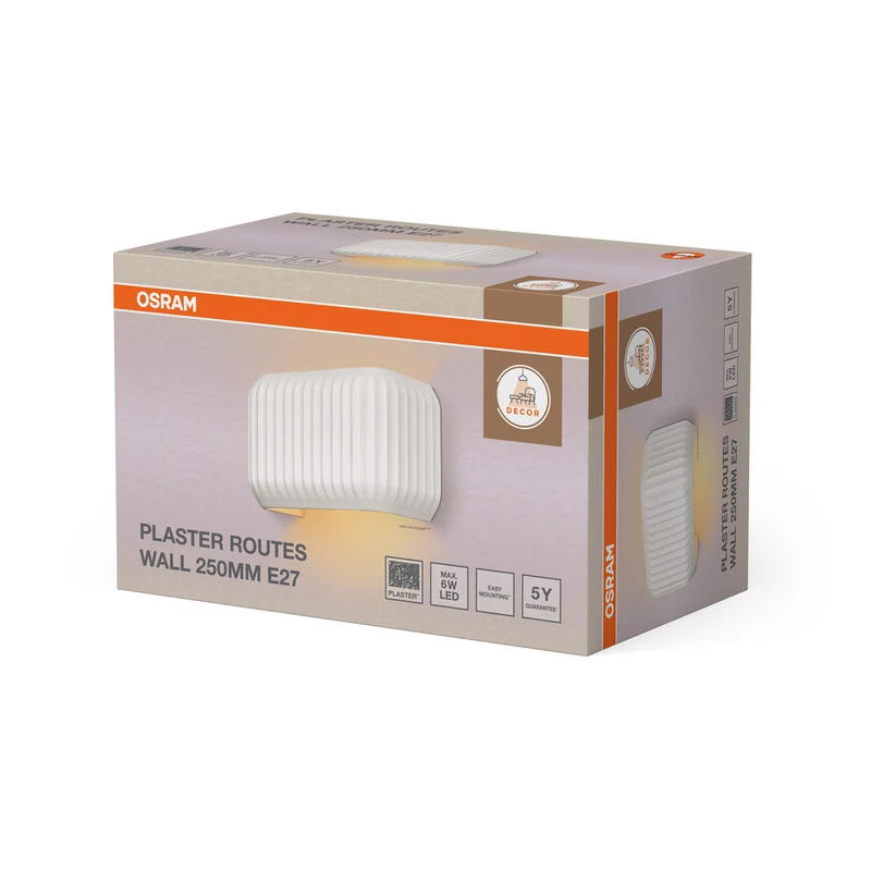 OSRAM DECOR Plaster Routes Wall Wandleuchte 250 1xE27 White