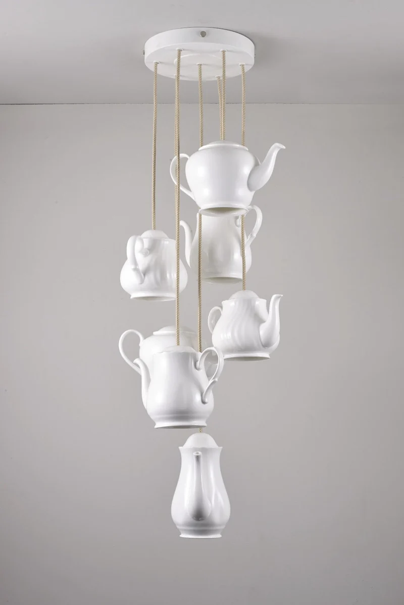 Teapot Pendant Grouping of Seven