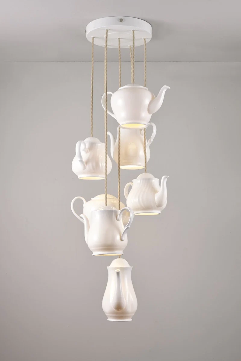 Teapot Pendant Grouping of Seven