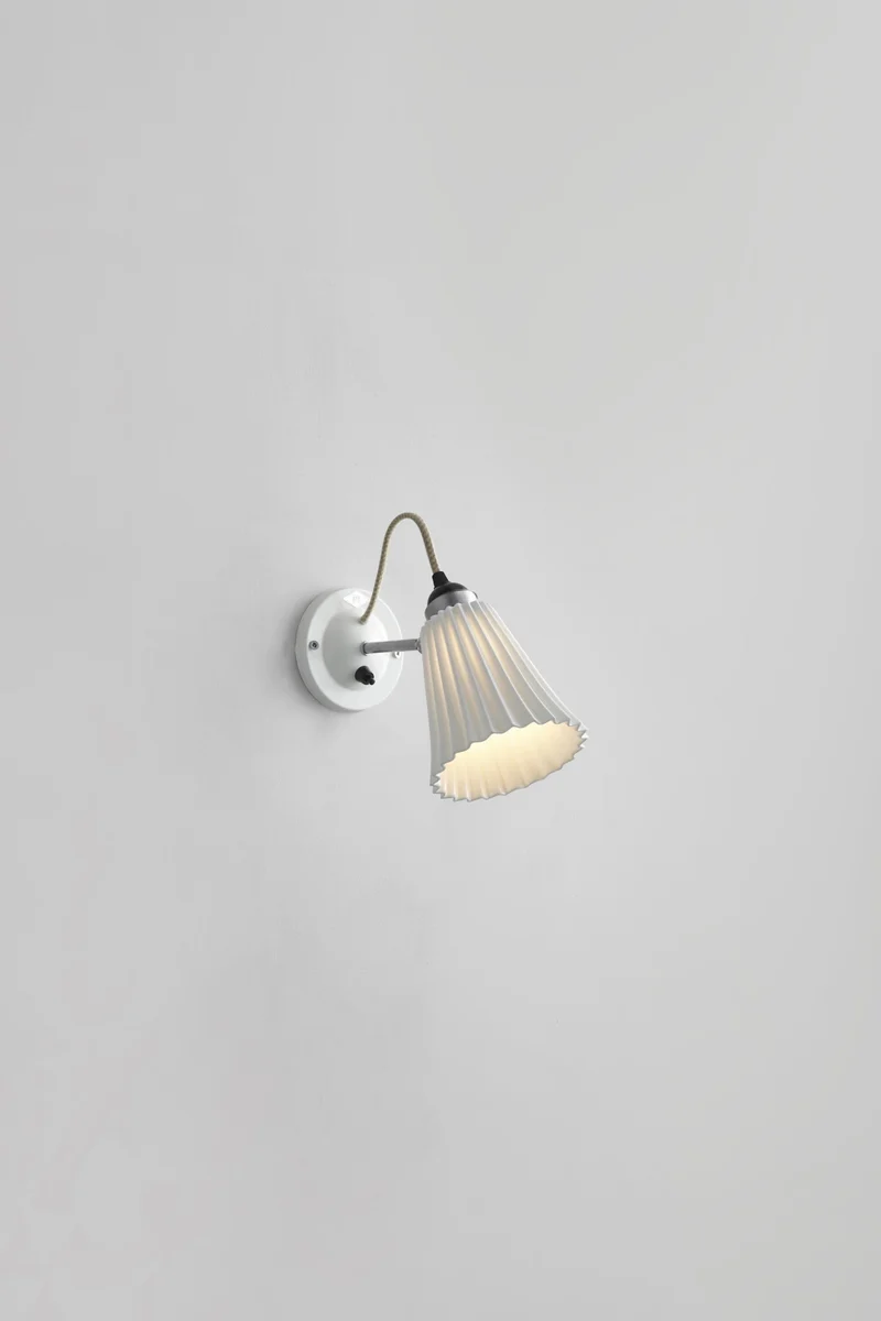 Hector Pleat Medium Wall Light, Switched
