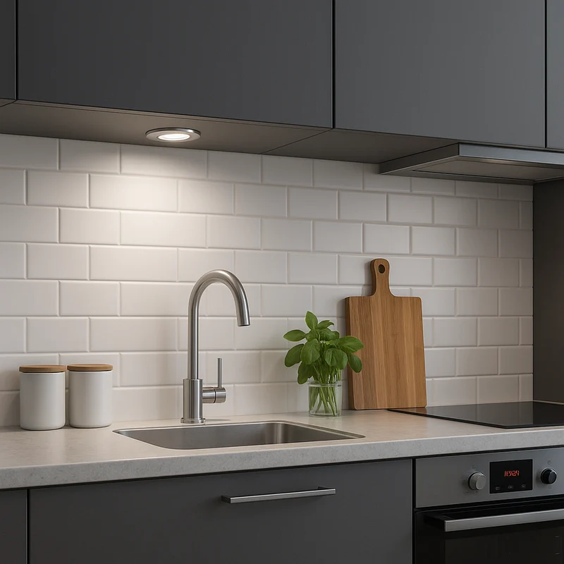 LED Schrankbeleuchtung Einbauspot - Ø56mm - Edelstahloptik - 4W - 4200K - 230V