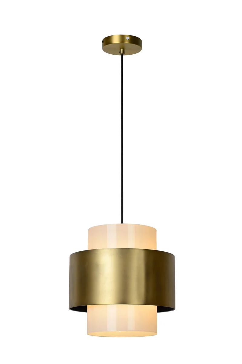 Pendelleuchte Firmin mit Opal-Glasschirm Ø 30cm Messing