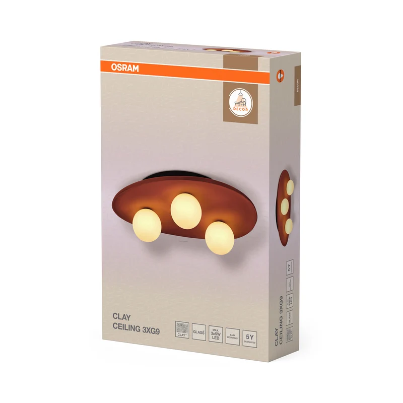 OSRAM DECOR Clay Nest Ceiling Deckenleuchte 3xG9 Brown