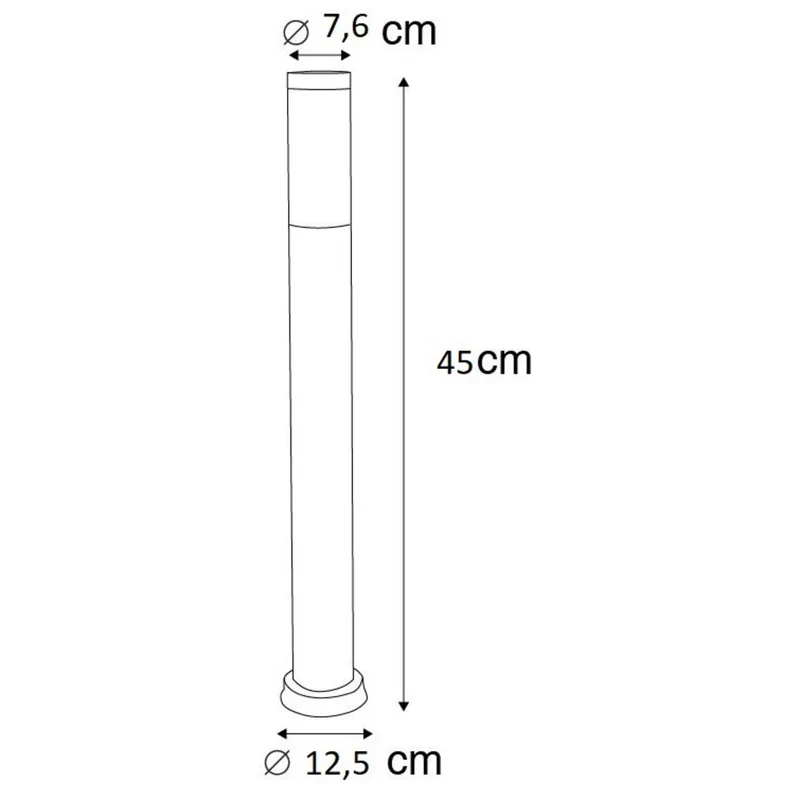 Kreta | 45cm - Stehende Außenleuchte silber rund IP44