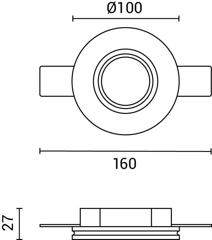 Decken einbauleuchte | Trimless | Ø100MM | Weiß