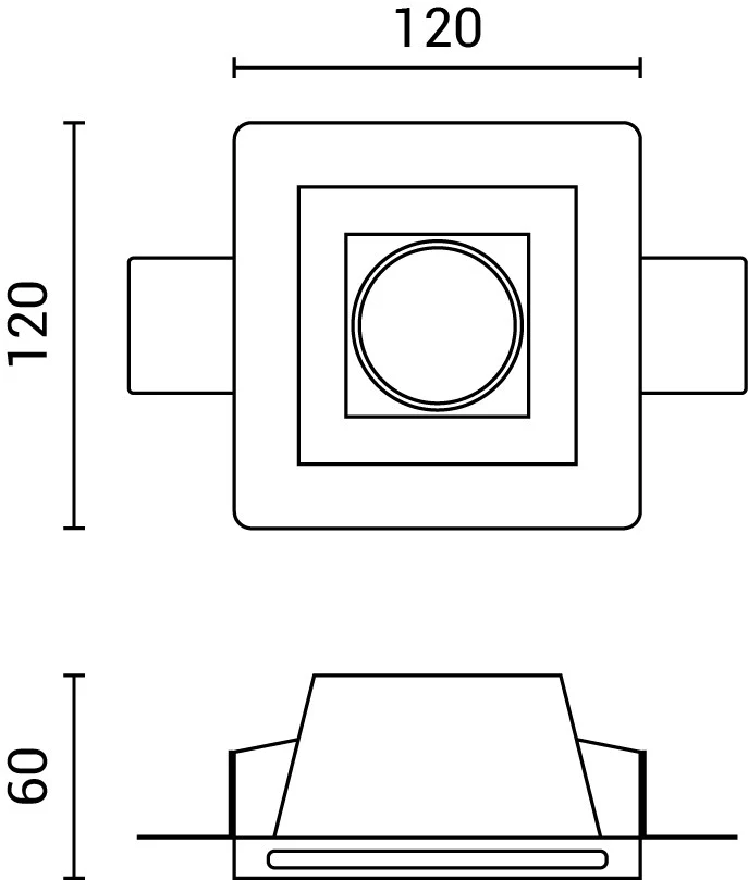 Deckeneinbaustrahler | Trimless | 100x100mm | Weiß