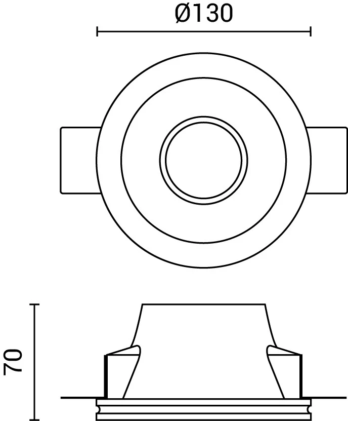 Deckeneinbaustrahler Rund | Trimless | Ø130x70mm | Weiß