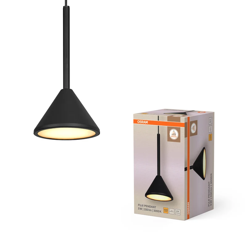 OSRAM DECOR Fuji 1XPendant Pendelleuchte 5W 930 Black
