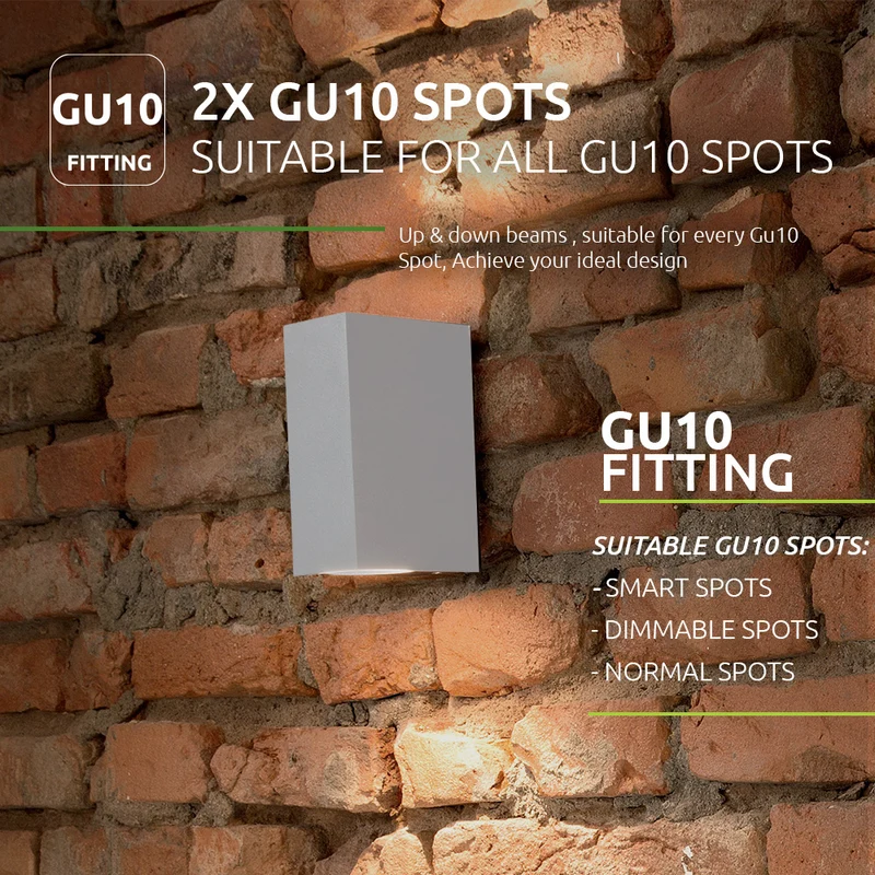 LED-Außenstrahler | San Francisco | IP44 | 2x GU10 | Weiß
